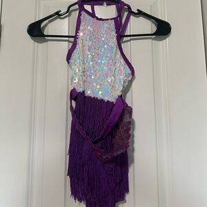 Weissman Purple Sequin Kids Dance Costume